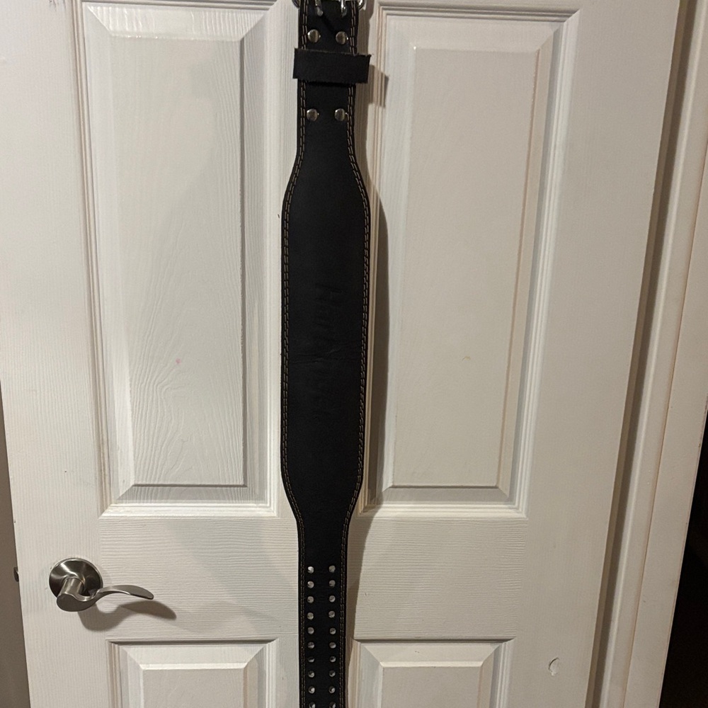 Black Leather Men's Lifting Belt